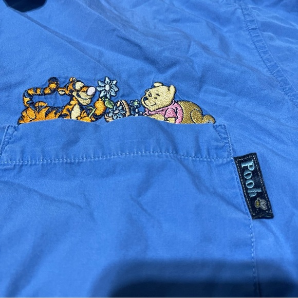 VTG Disney Shirt Womens 18W/20W Embroidered Pooh Tigger Flowers Pocket Button Up - Picture 2 of 10